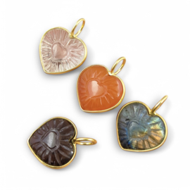 Gemstone Heart Pendant Gold Vermeil