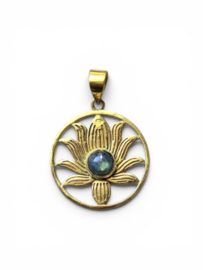 Labradoriet Lotus Hanger - Brass