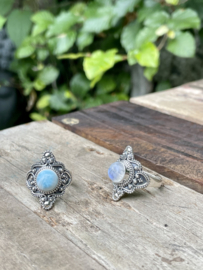 Moonstone Boho Ring Sterling Silver