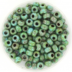 Miyuki Rocailles 4 mm Opaque Picasso Turquoise Blue 4514