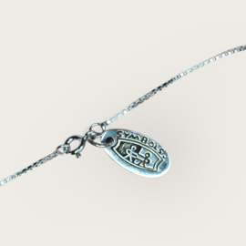 Zircon Tablet Necklace / Sterling Silver Ketting