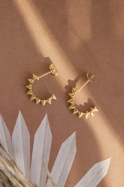 Spike Hoop Studs Gold Vermeil / Oorstekers