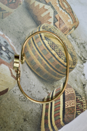 Shiva Eye Shell Bangle - Brass