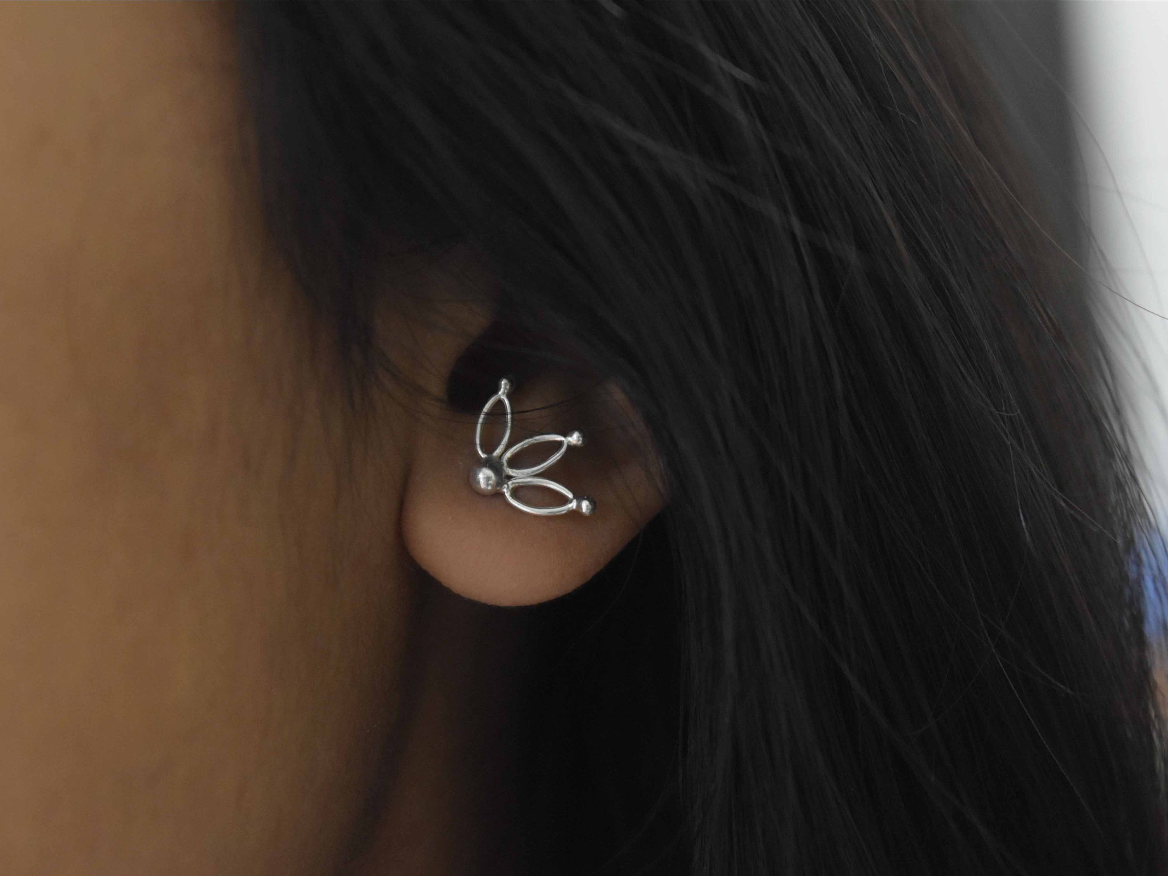 Lotus Ear Studs Sterling SIlver