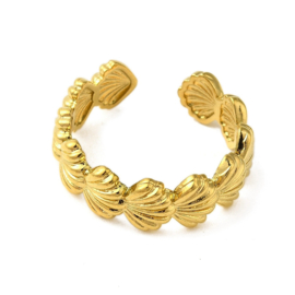 Shell Ring - Stainless Steel Goud