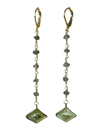 Lunar Eye Labradoriet Oorbellen - Gold Plated