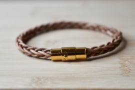 Kaveri Braid Leather Bracelet Vintage Brown