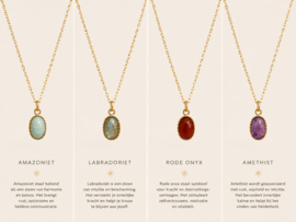 Amethist Luna Ketting – Stainless Steel Goud