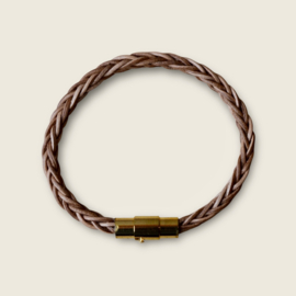 Kaveri Braid Leather Bracelet Vintage Brown