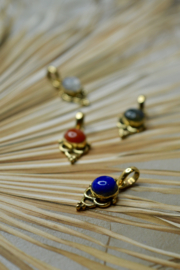 Round Gemstone Pendant Brass