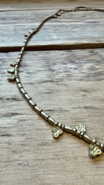 Beaded Brass Boho Necklace