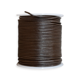 Rond Leer 1.5 mm Koffie Bruin (per mtr)