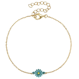 Blue Daisy  Bracelet Gold Vermeil
