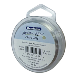 Beadalon Artistic Wire Buigdraad 26 Gauge Zilver