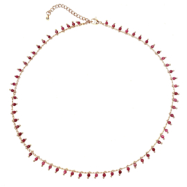 Garnet Beads Gold Plated Necklace