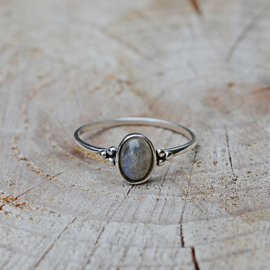 Labradorite Oval Ring Sterling Silver