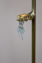 Feather Hoop Earrings - Zirconia - Sterling Silver Oorbellen