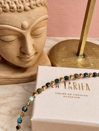 Turkoois Issa Ketting – Stainless Steel Goud