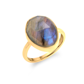 Oval Labradorite Ring Gold Vermeil