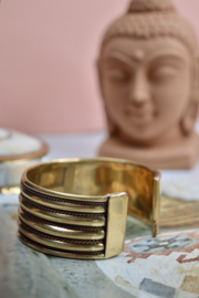 Layered Lines Bangle - Brass