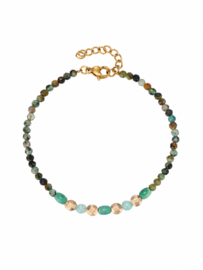 Turkoois en Amazoniet Armband - Stainless Steel