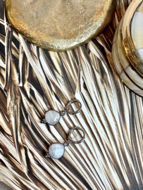 Moonstone Silver Plated Earrings / Edelsteen Oorbellen