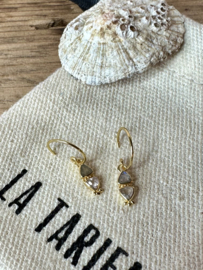 Labradorite & Rose Quartz Earrings Gold Vermeil/ Muja Juma