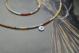 La Tarifa Natural Beaded  Set / Yellow Silver