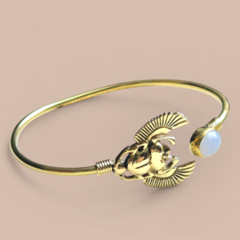 Tribal Scarabee/ Moonstone Bangle