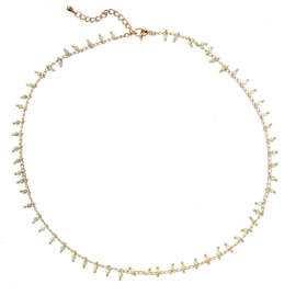 Amazonite Beads Gold Plated Necklace