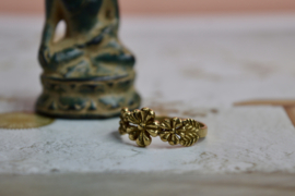 Vintage Bloem Ring - Brass