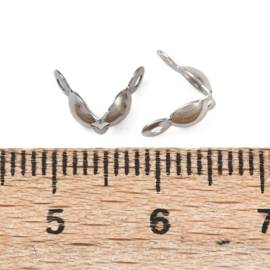Knot Covers 8 x 4 mm Silver Stainless Steel (10 pcs)