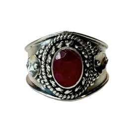 Boho Sillymanite Ring Sterling Silver 17.5