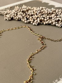 Tourmaline Beads Gold Plated Necklace