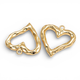 Gehamerd Hart Bedel Gold Plated