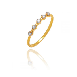 Moonstone 5-Stone Ring Gold Vermeil