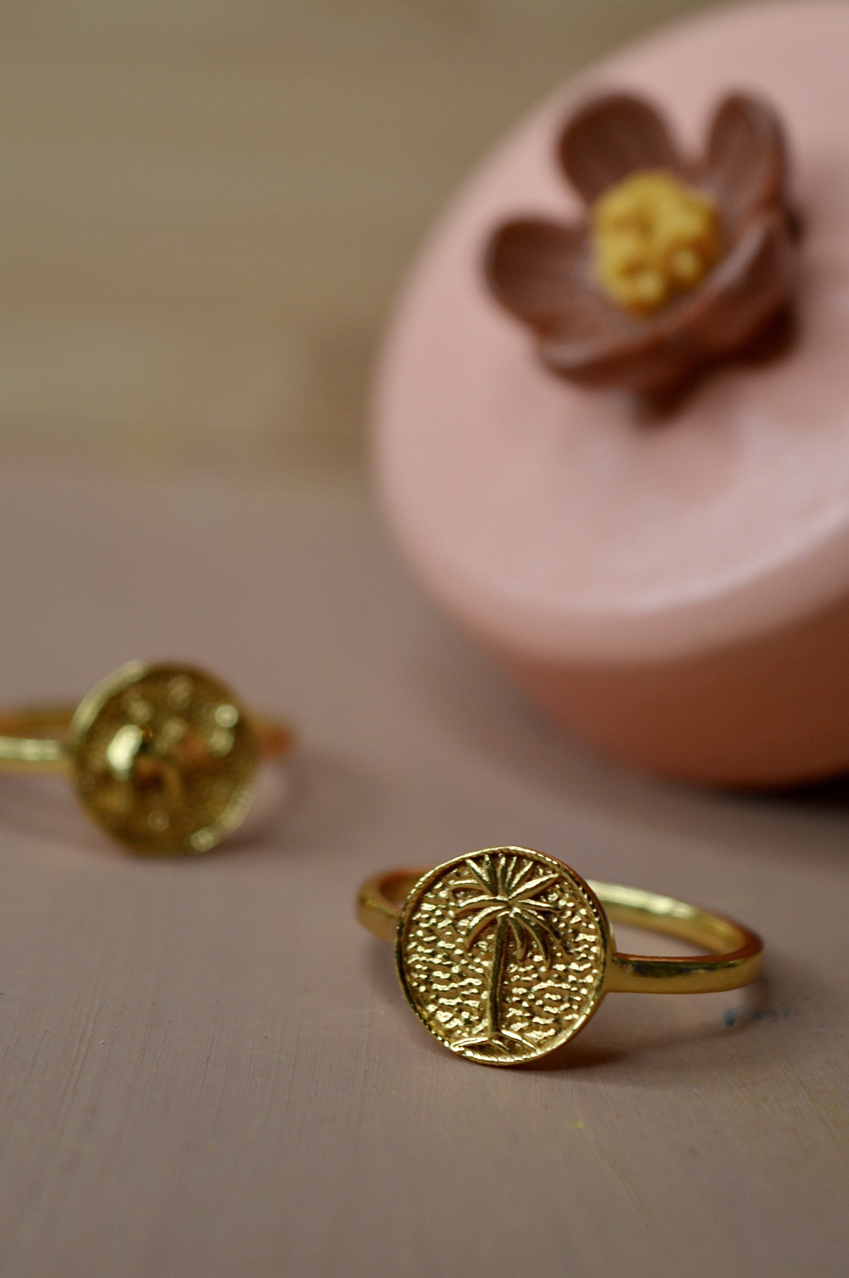 Palm Signet Ring Gold Plated