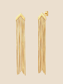 Arrow Fringe Oorstekers - Stainless Steel Goud