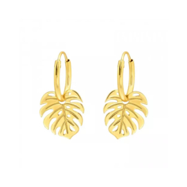Monstera Hoops Gold Vermeil