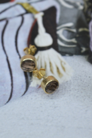 Smokey Quartz Studs Gold Vermeil