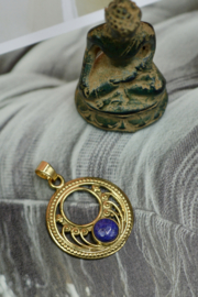 Lapis Lazuli Boho  Hanger - Brass