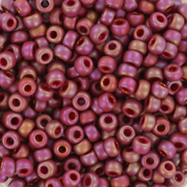 Miyuki Rocailles 3 mm Opaque Glazed Frosted Rainbow Dark Red 08-4696