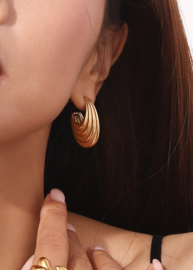 Shell Oorstekers - Stainless Steel Goud