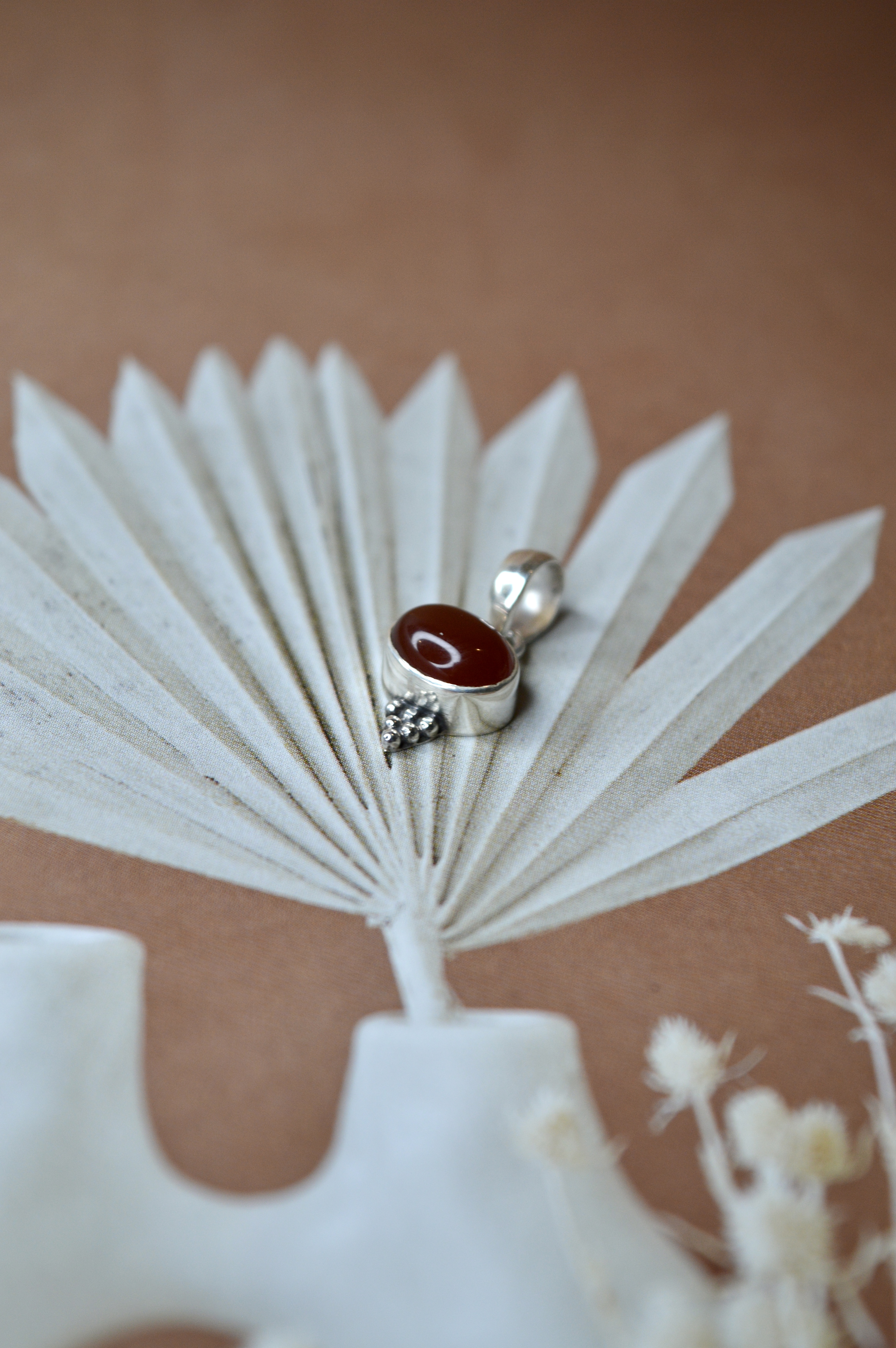 Carnelian Jawan Pendant Sterling Silver