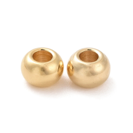 Kraal 3x2 mm 18K Gold-plated  RVS, ±31 st.