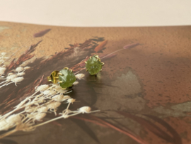 Rocky Peridot Studs Gold Vermeil Oorstekers