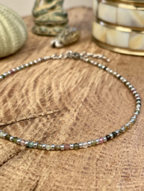 Mixed Gems Anklet Silver Enkelbandje