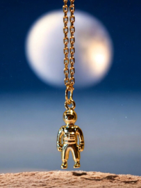 Man On The Moon Necklace Gold Plated