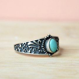 Bloom Mojave Turkoois Ring - Sterling Zilver