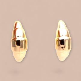 Large Croissant Earstuds Gold Plated